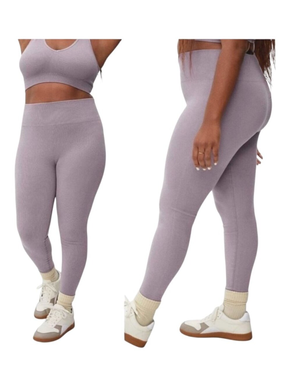 Everlane Purple Dusty Lavender Knit The‎ Seamless Leggings Size XS/S NWT